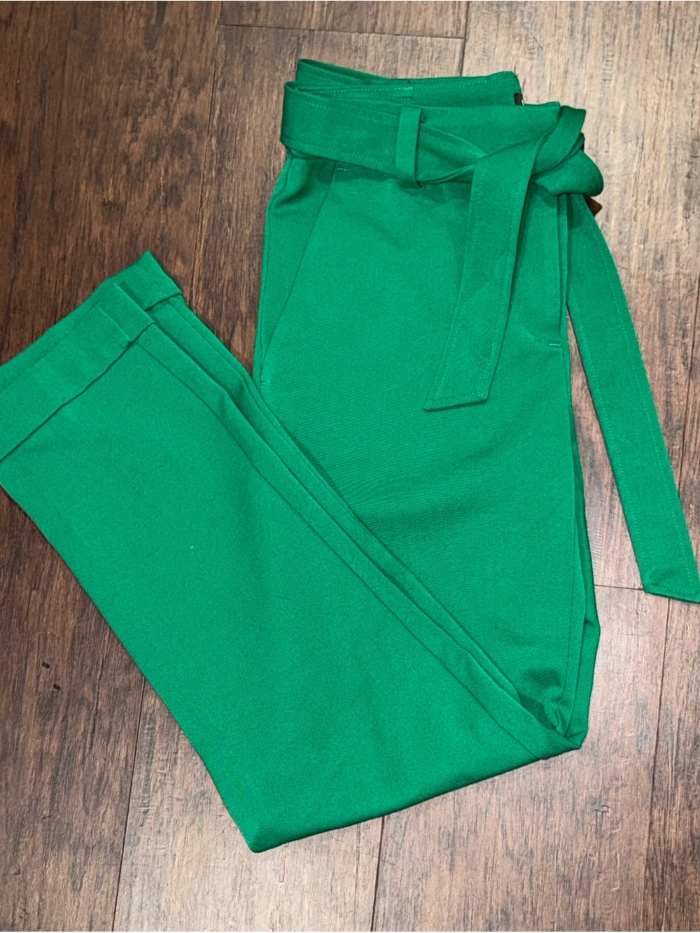 Loft Tie-Belt Women's Pants in Green